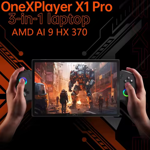 New OneXPlayer X1pro AI HX 370 Onexconsole 10.95 Inch Qculink Laptop Replaceble D-PAD Wins Hello AI 