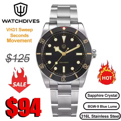 Watchdives WD7922 Quartz Watch Men VH31 Movement Sapphire Crystal 200m Waterproof Wristwatch Luminou