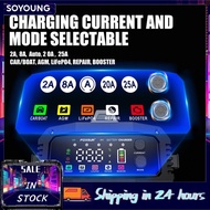 soyoung FOXSUR 25A Smart Car Battery Charger 12V/25A 24V/15A Portable Optional Charging Current Alum