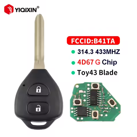 YIQIXIN Remote Car Key For Toyota Hiace Yaris Hilux Vigo Innova Corolla RAV4 2 Button 314.3 433Mhz 4