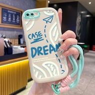Case For OPPO A5 A3s A12E Realme C1 Phone Airplane Paper Silicone Shockproof Strap