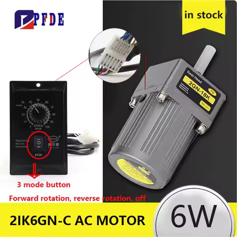 6W 2GN Geared Motor + Upgrad Multifunctional Speed Controller CW,CCW,Adjust Speed, Start/Stop. 2IK6G