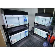 DOUBLE STAND AQUARIUM 3FT X 1.5FT  | KAKI AKUARIUM 2 TINGKAT SAIZ 3 KAKI X 1.5KAKI | DOUBLE DECKER STAND 3FT