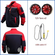 Fan Jacket with Fan Refrigeration High Wind Overalls Jacket Labor Protection Clothes 12V Fan Overall