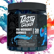 Tasty Gains Pre-Workout Gummies (400mg Caffeine) Energy Boost, Vitamins & Nutrients Healthcare Suppl