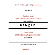 TEMPLATE Rental Tenancy Agreement Softcopy Editable & FREE Help Guide | Draft Perjanjian Sewa [Word]