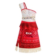 Moana Princess Dress Childrens Evening Gown Movie Maui Girls Dress Oceans Wonder 2 Cosplay Costume C
