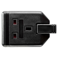Masterplug Trailing Single Socket (Bundle of 2) certified to BS1363, Heavy duty construction