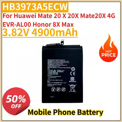 High Quality New 3.82V 4900mAh Mobile Phone Battery HB3973A5ECW for Huawei Mate 20 X 20X Mate20X 4G 