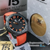 Empirewatches Jam Tangan T5 H3568G 3568 Pria Analog Strap Fabric Leather Chrono dan Tanggal Aktif Ku