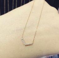 日本製 18k(白k金/黃k金)勝利V真鑽(10分)頸鍊/項鍊