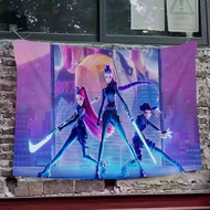 KPop Demon Hunters แบนเนอร์ INS สไตล์ปาร์ตี้กลางแจ้งตกแต่งบรรยากาศธง