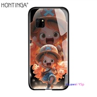 Hontinga เคสสำหรับ Huawei Y5P Y6 Prime 2018 Pro 2019 Y7 Y6S 2019 Y7A Y7P โปร2019 Y8P Y9นายก2019 2018เคส Y9S รูปการ์ตูนลูฟี่เคสโทรศัพท์น่ารักเคสด้านหลังกระจกเทมเปอร์แข็ง