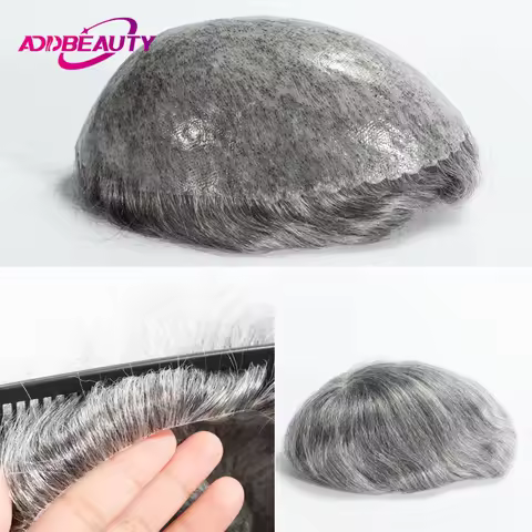 ISkin Men's Capillary Prosthesis With Knots Toupee Invisible Wig Man Human Hair Prosthesis Man Natur