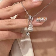 S999 Brushed Gourd Necklace Female Niche Design High-End Non-Fade Light Luxury Clavicle Chain Girlfr