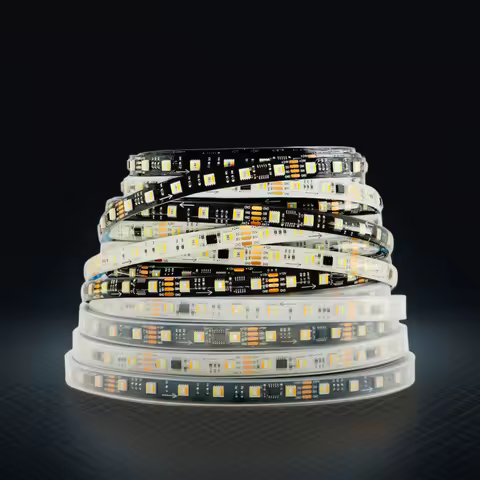 WS2805 5050 RGBCCT 5 in 1 LED Strip 60Leds/m Addressable 1IC Control 3/6LEDs Dual Signal RGB CW WW P