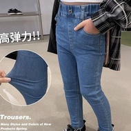 Kids Jeans Girl Demin Jeans Skinny Jeans Slim Jeans Elastic Jeans Pencil Pants