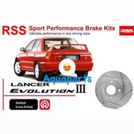 MITSUBISHI EVO 1-3 Front  4 X 114.3 and 4 X 100 RSS Sport disc rotor with slotted & cross drilled fa
