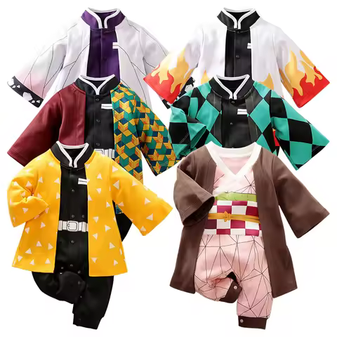 Newborn Halloween Costume Baby Boy Girl Clothes Infant Kids Anime Cosplay Kyuubi Akatsuki Luffy Romp