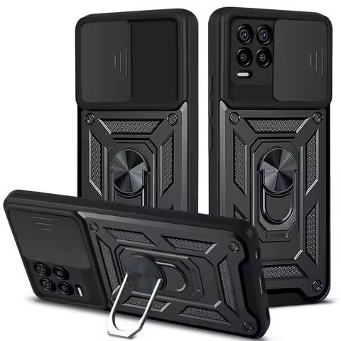 For OPPO Realme 5 8 9i 9 10 Pro Plus Case Shockproof Armor Car Holder Ring Cover for Realme C3 C11 C