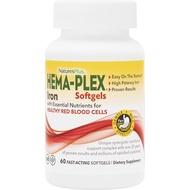 NaturesPlus Hema-Plex Iron - 60 Fast-Acting Softgels - 85 mg Iron + Vitamin C & Bioflavonoids for He