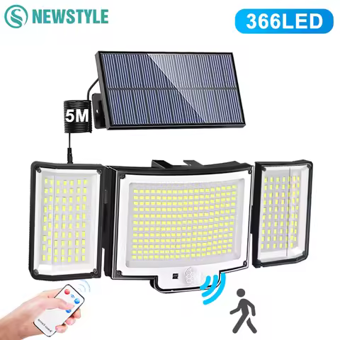 New 366LED Solar Outdoor Lights Solar Powered Security Light Motion Sensor 234LED Wall Light IP65 Wa