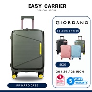 Giordano 20"/24"/28" Voyager Open Front 100% Polypropylene PP Hard Case Luggage Bag Safety Zip Expan