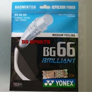 YONEX BG66 BG 66 BRILLIANT ORIGINAL BADMINTON RACKET STRINGS 100%