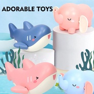 Baby Bath Clockwork Toy Swimming Toy Cute Shark/Elephant Attention Shape Bathing Toy Shower Q4L0