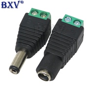 2PCS Jack Socket Male And Female DC Power Plug Jack Adapter Connector Plug Jack Adapter Green 5.5 X 