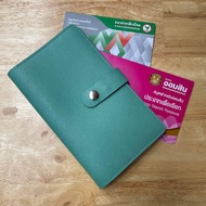 กระเป๋าหนัง กระเป๋าหนังสมุดบัญชี สีเขียวมินท์ Bookbank Holder จัดเก็บสมุดธนาคาร ทะเบียนบ้าน. ใส่สูงส