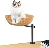 Cat Desk Bed,Paper Rope Material,Height Adjustable and 360°Rotating,Suitable for Cats up to 45 pound