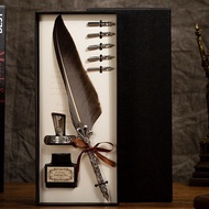 Solid Color Goose Feather European Retro Feather Pen Set Harry Potter Dip Pen Advertising Gift Pen F