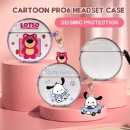[24h delivery] Cute cartoon TWS Pro6 case Wireless Headphones protective case round Pro6 Bluetooth h