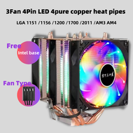 CPU cooler Cooling fan For LGA 1151 /1156 /1200 /1700 /2011 /AM3 AM4 AMD INTEL Desktop Computer CPU radiator Fan X99 X79