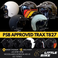 SG Seller 🇸🇬 PSB Approved Trax T827 Retro Cafe Racer Motorcycle Helmet