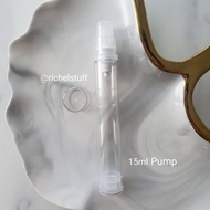 👍 Botol Refill Airless Pump Akrilik Bening 5ml / 10ml / 15ml