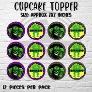 Incredible hulk theme cupcake topper