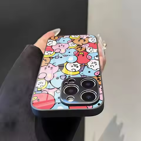Kpop A-B-BT21-S Phone Case For IPhone 17 Air Pro Max 16 15 14 Pro Max 13 12 Plus Glass Cover