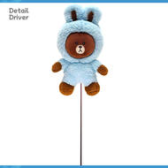 [WICO&GOLF]**Back Open**Golf Club Driver Cover Blue Rabbit Brown /Driver Fits Standard 460cc Driver/