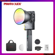 PHOTOOLEX Q100C 100W COB Video Light 72Wh Battery Grip, RGB Full Color Portable Photography Lighting
