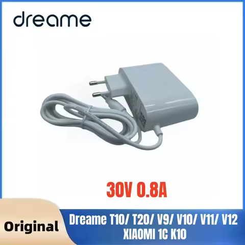 Original 30V 0.8A Adapter for Dreame T10/ T20/ V9/ V10/ V11/ V12/ R10/ M12/ M13/ H12 Compatible with