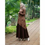 [ Ready] Gamis Batik Baju Batik Muslimah Batik Kombinasi