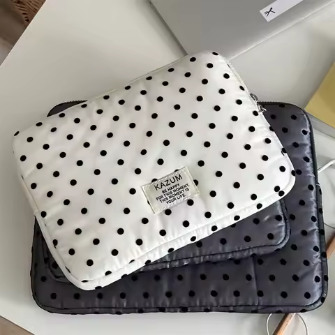 Korean Polka Dot Tablet Sleeve Bag 9-11 Laptop Sleeve Bag 13 14 15 15.6 Inch For MacBook Dell Acer S