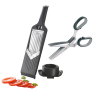 德國 GEFU 廚房料理工具組(5段式V型切片器+剪刀)