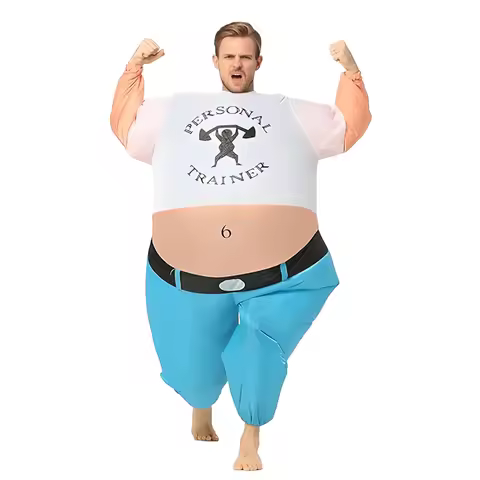 Inflatable Popeye Costume for Adult Blow Up Strongman Cosplay Costume Fitness Coach Funny Halloween