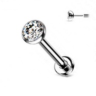 [Attic Piercing] Titanium Classic CZ (Push Pin) for nose, earlobe ,helix, conch, flat, tragus, forwa