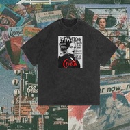 OSSU TSHIRT CRUELLA EMMA STONE BLACK WASHED SAND WASHING STONE WASH WHITE TEE