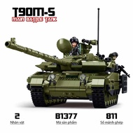 Assembling toy Tank T90M-S Sluban B1377 Tank Model Building Block Toys