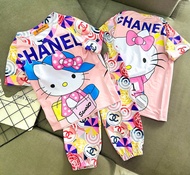 Đồ bộ bé gái alibaba tay ngắn quần dài thun lạnh in 3D mềm mát Hàng chuẩn đẹp đủ size từ 10 đến 40kg